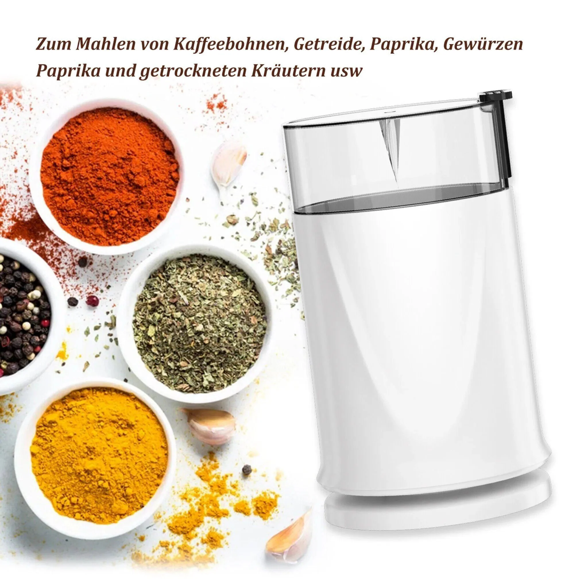 Kaffeemühle 200W Elektrische Kaffeemühle mit 304 Edelstahlmesser 50g Kapazität - Image 3