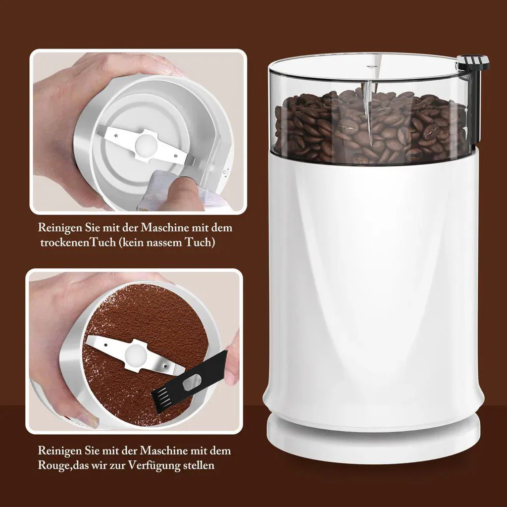 Kaffeemühle 200W Elektrische Kaffeemühle mit 304 Edelstahlmesser 50g Kapazität - Image 5