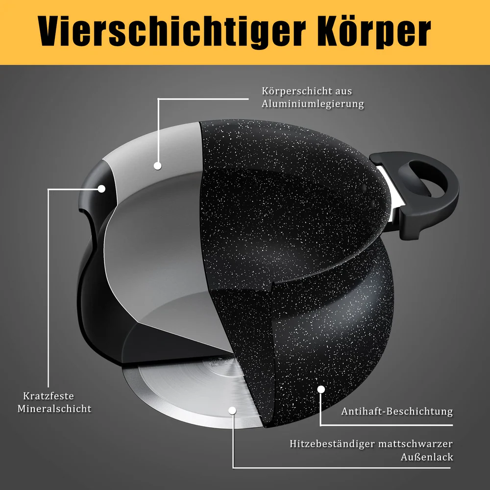 Kochtopf 20/24/26 cm Suppentopf Induktion Einmachtopf mit Deckel Dampfentsafter - Image 3