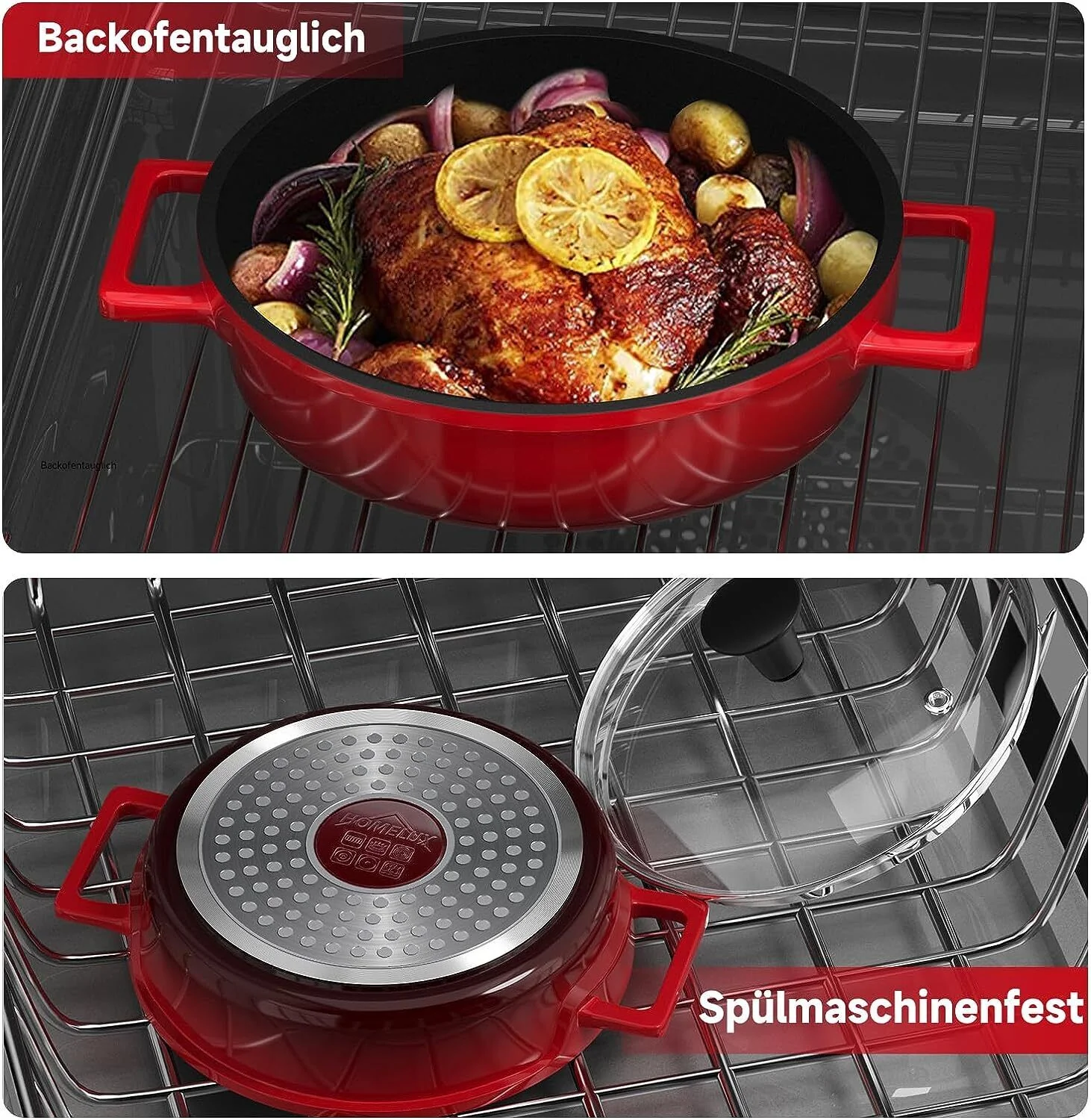 Kochtopf Klein 16 cm Topf Induktion mit Glasdeckel, 800ML Antihaftbeschichteter - Image 6