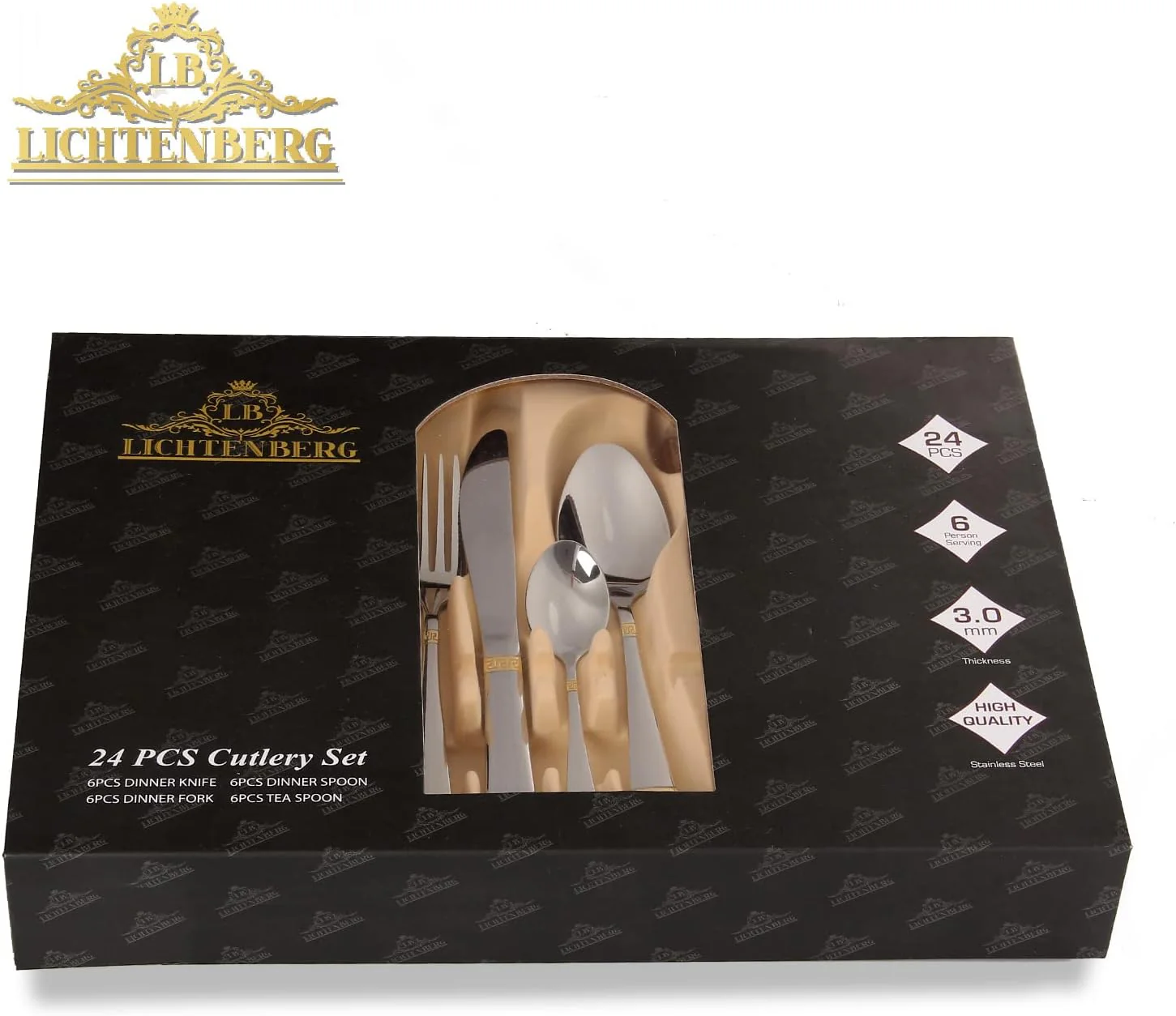 Besteckset 24  teilig Besteck Tafelbesteck Essbesteck Edelstahl - Image 11