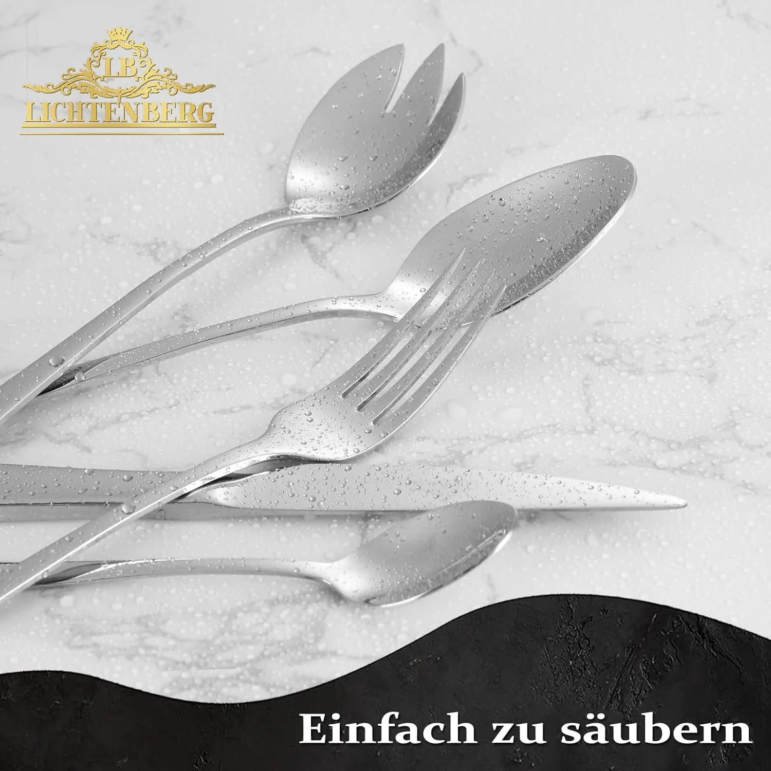 72-teiliges Besteckset aus glänzendem 18/10-Edelstahl für 12 Personen. Spülmaschinenfest & langlebig. Perfekt für jede Gelegenheit - Image 8