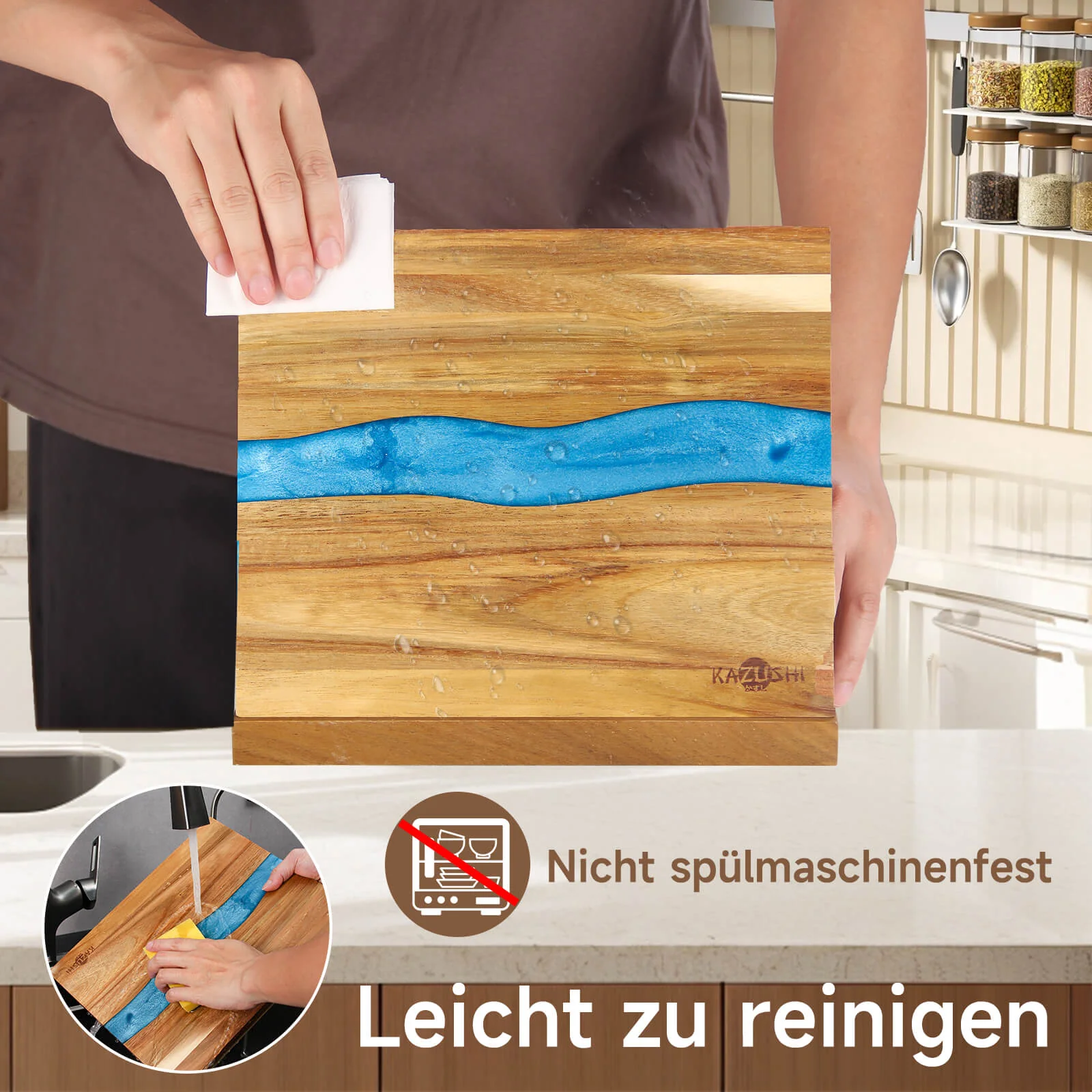 Messerblock Magnetisch, 26x22,5cm, Messerhalter zur sicheren, sauberen und ordentlichen Aufbewahrung von Messern, stabiler Messerblock - Image 8