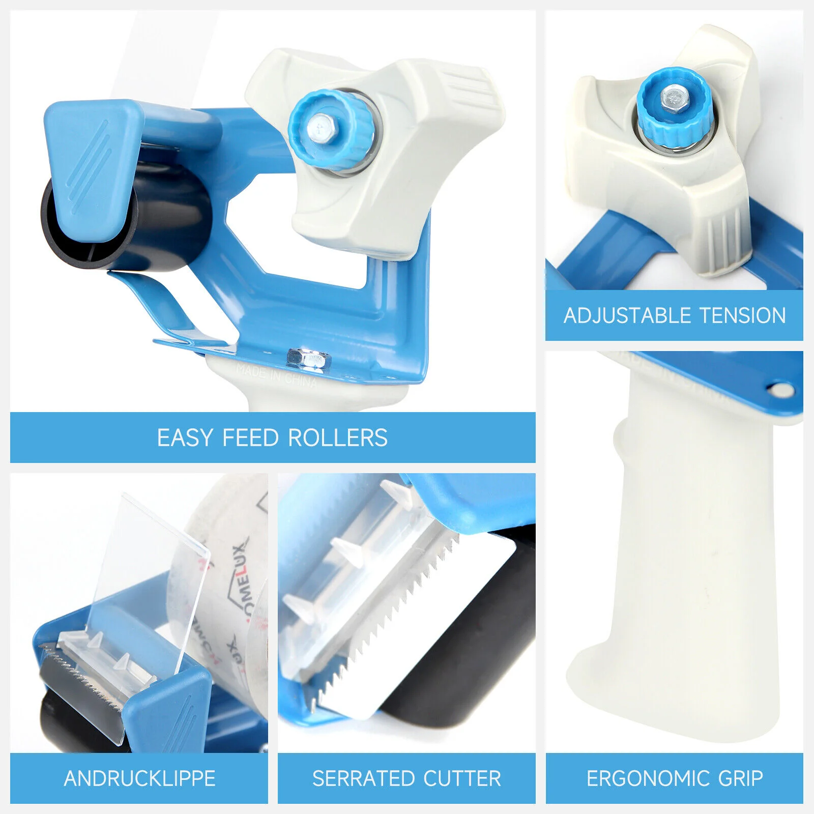 Packband Handabroller inkl. 2 Rollen Klebeband Transparent Klebebandabroller - Image 3