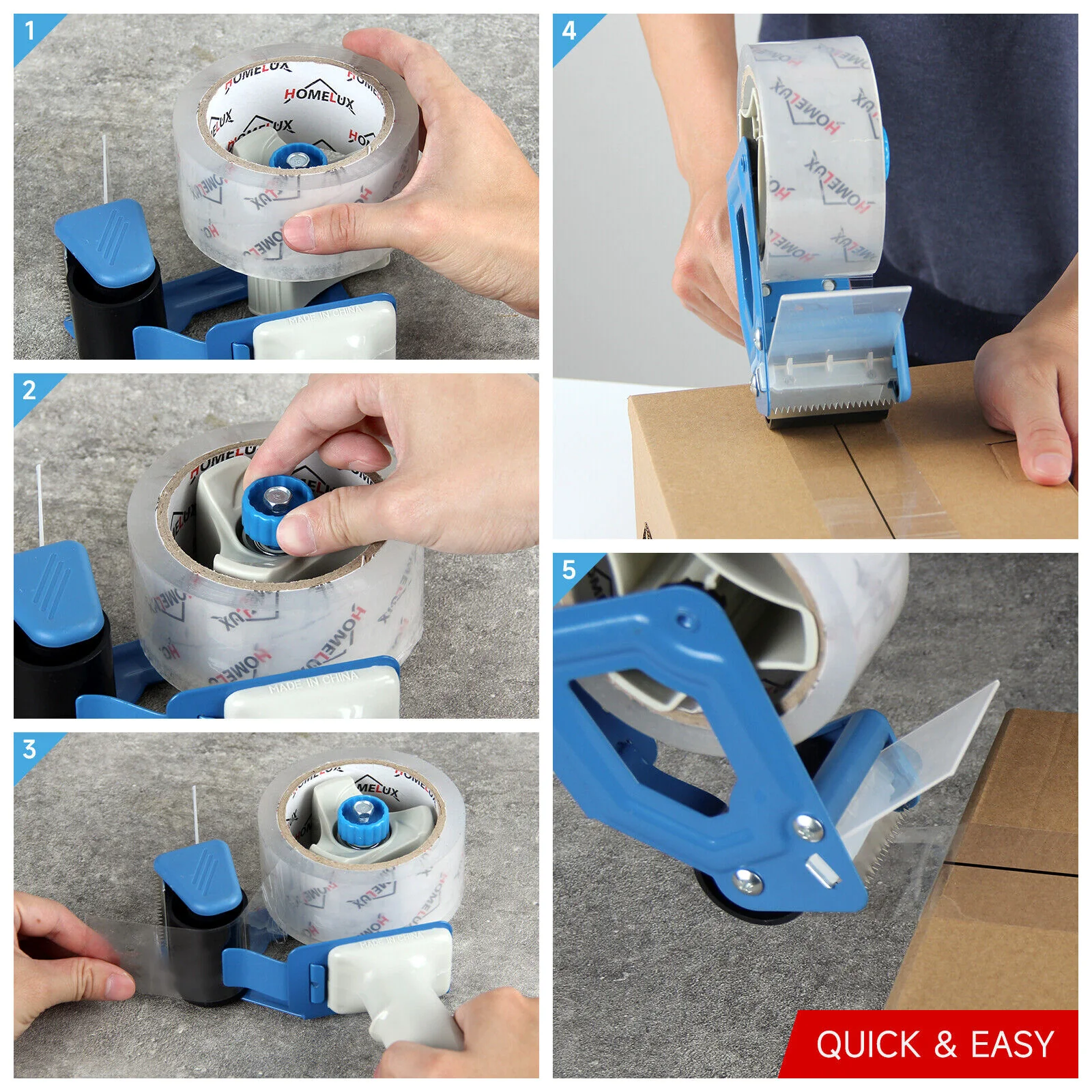 Packband Handabroller inkl. 2 Rollen Klebeband Transparent Klebebandabroller - Image 5