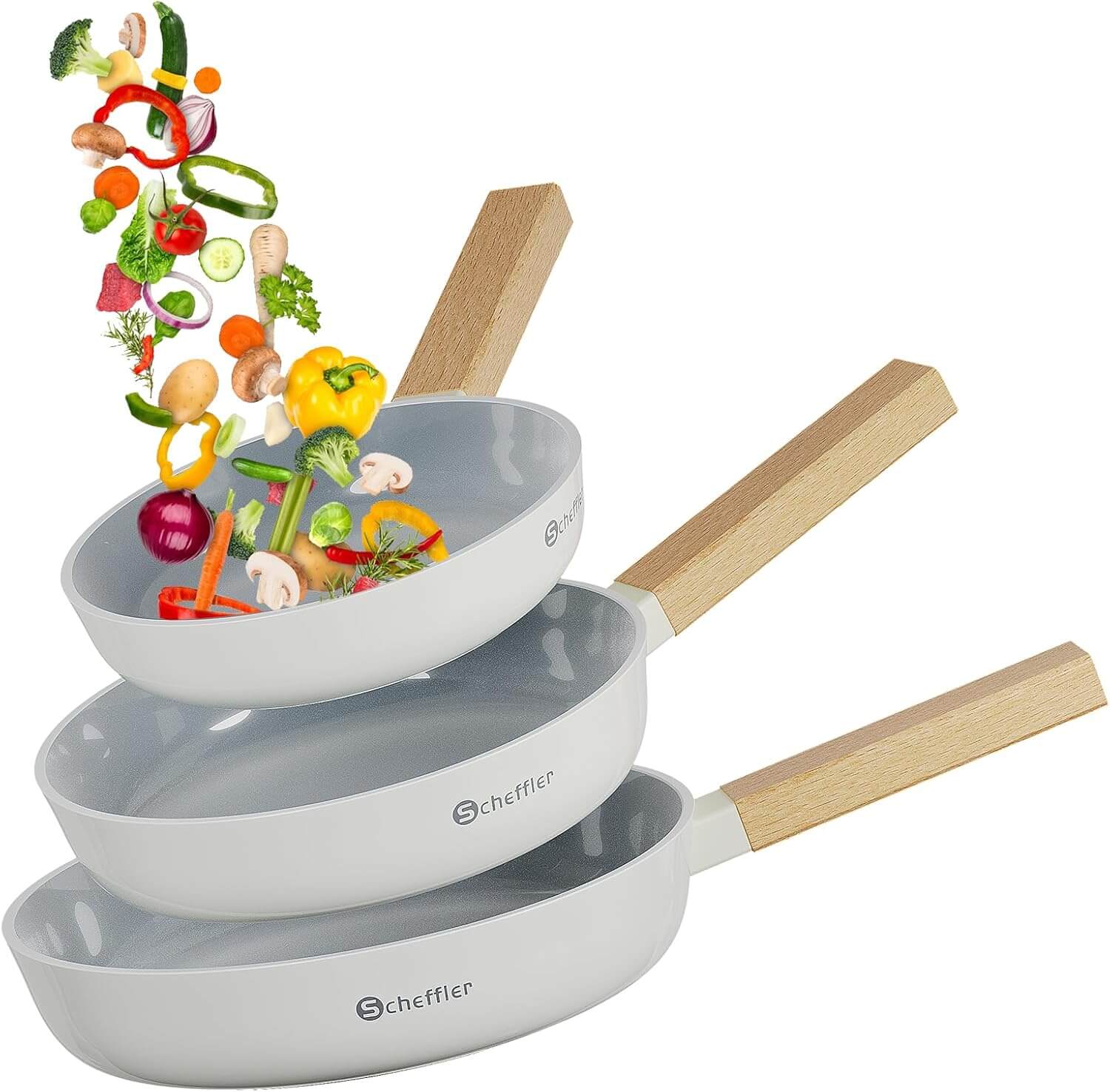Pfannen-Set Pfanne Ø20/24/28 cm Bratpfanne Antihaftbeschichtung Pfanne Induktion geeignet für alle Herdarten - Image 14