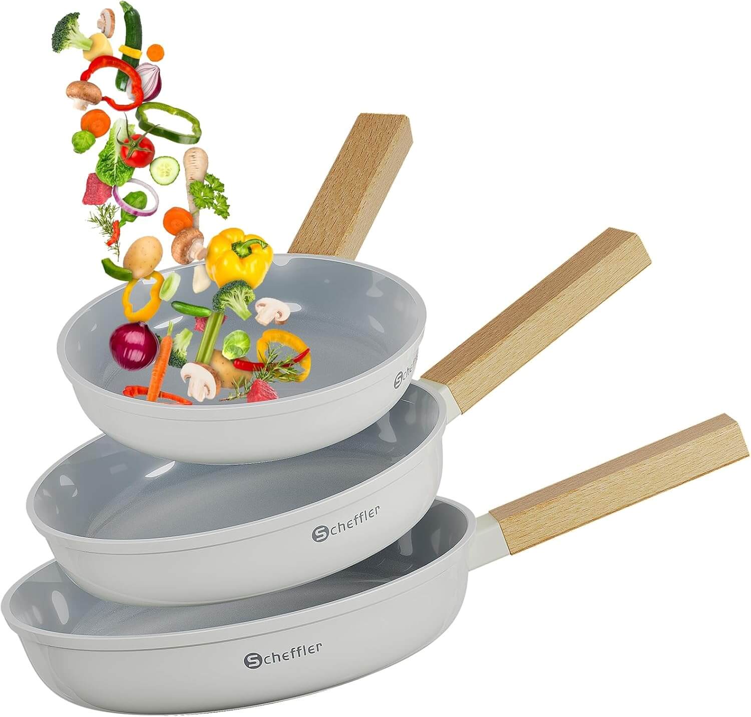 Pfannen-Set Pfanne Ø20/24/28 cm Bratpfanne Antihaftbeschichtung Pfanne Induktion geeignet für alle Herdarten - Image 15