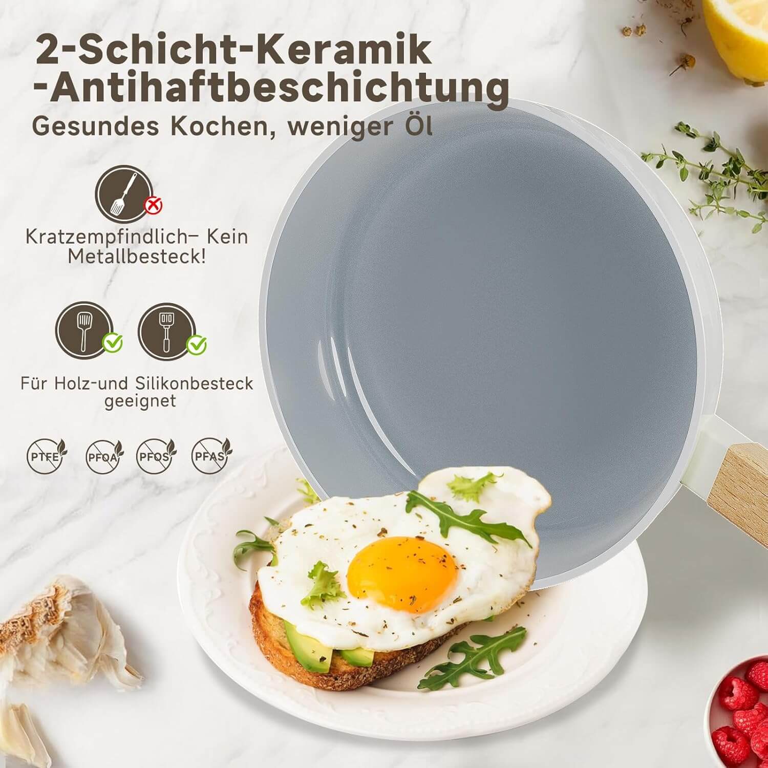Pfannen-Set Pfanne Ø20/24/28 cm Bratpfanne Antihaftbeschichtung Pfanne Induktion geeignet für alle Herdarten - Image 4