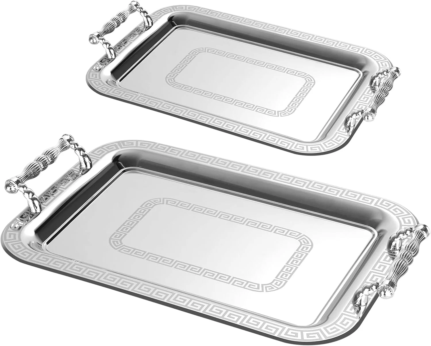 HOMELUX Serviertablett-Set 2 dekorative Tabletts mit Griffen 2 Stück Tabletts ideal für Küche Wohnzimmer Bad oder Bankette - Image 15