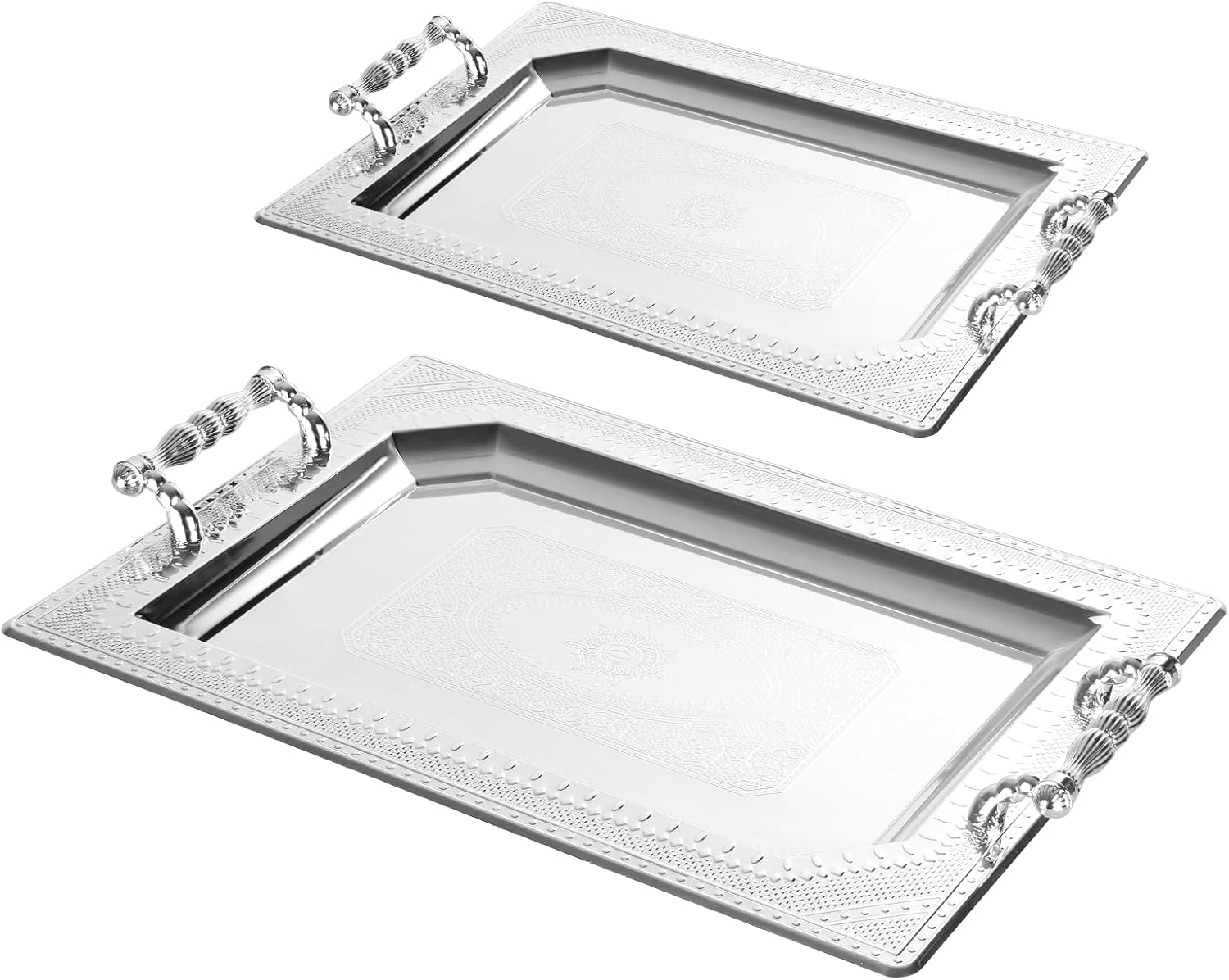 HOMELUX Serviertablett-Set 2 dekorative Tabletts mit Griffen 2 Stück Tabletts ideal für Küche Wohnzimmer Bad oder Bankette - Image 6