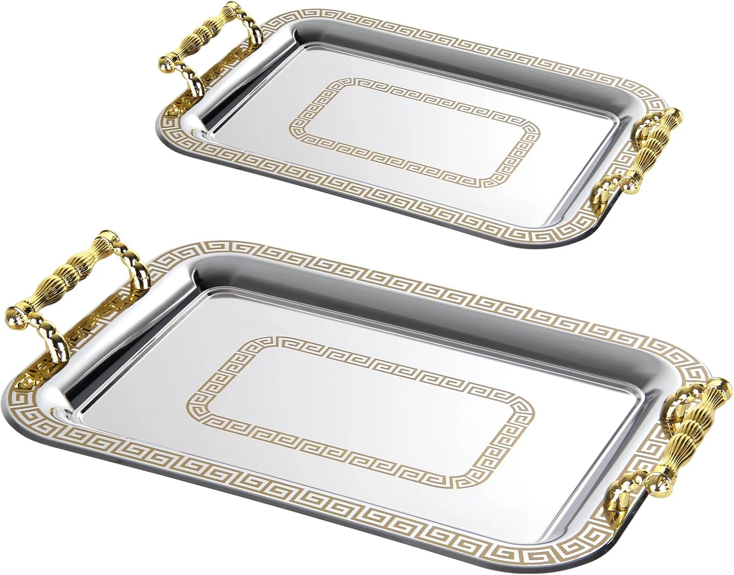 HOMELUX Serviertablett-Set 2 dekorative Tabletts mit Griffen 2 Stück Tabletts ideal für Küche Wohnzimmer Bad oder Bankette - Image 17