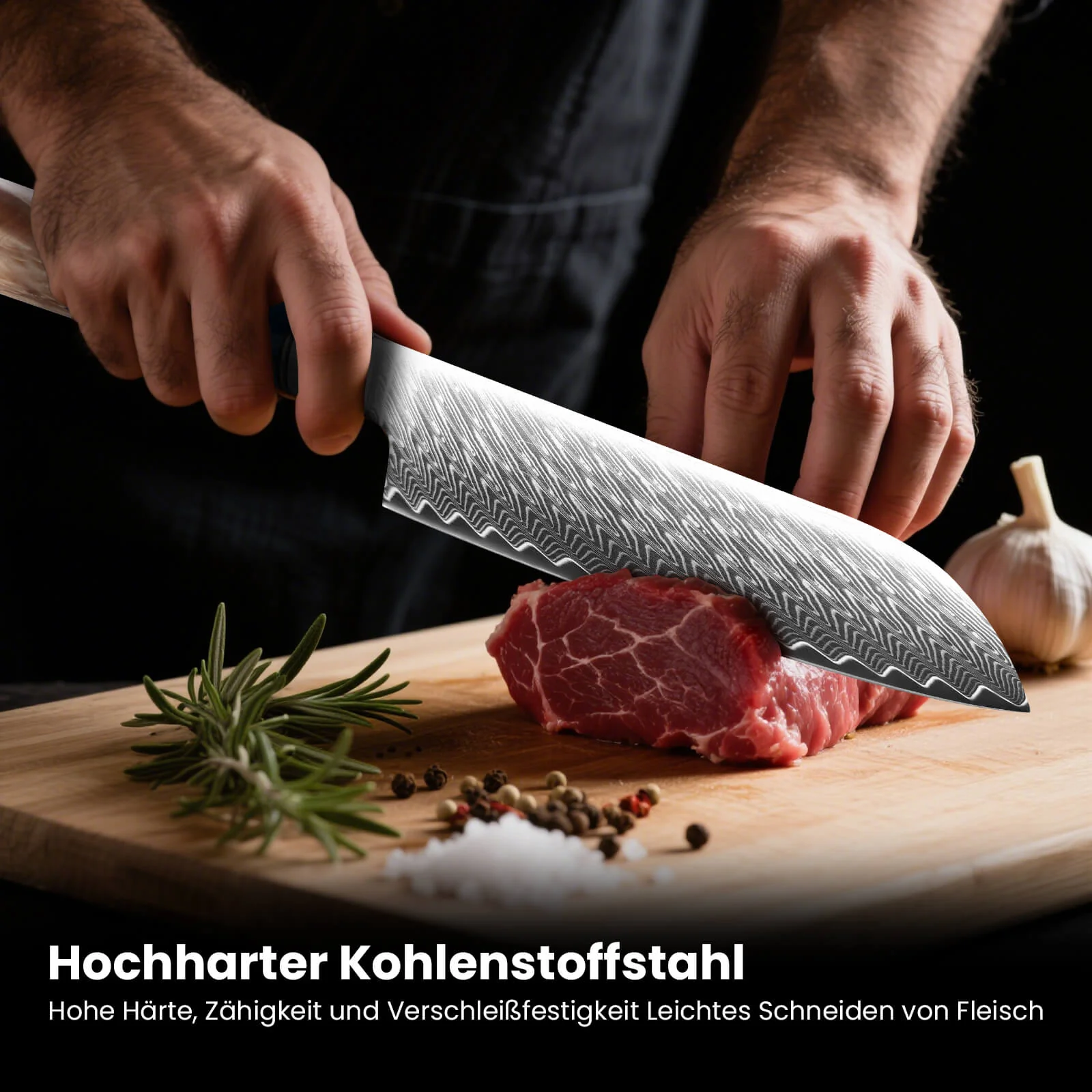 Professionelles 7-Zoll-Santoku-Kochmesser aus Hochkohlenstoffstahl – superscharf, ergonomisch, langlebig, ideal für präzises Schneiden - Image 5