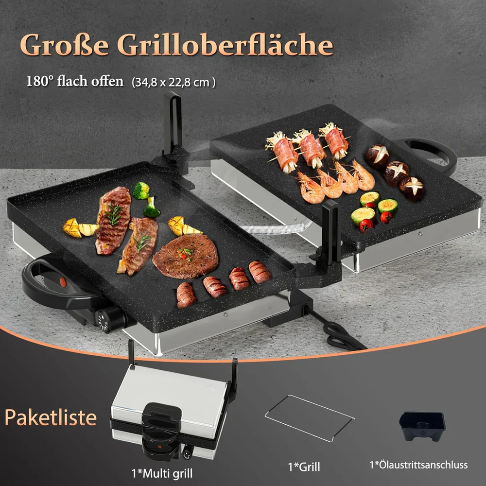 Scheffler 2000W Kontaktgrill Multi-Grill & Brotmaschine + Scheffler 24cm Bratpfanne - Image 4