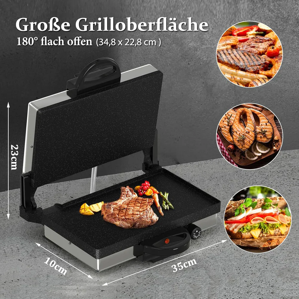 Scheffler 2000W Kontaktgrill Multi-Grill & Brotmaschine + Scheffler 24cm Bratpfanne - Image 5