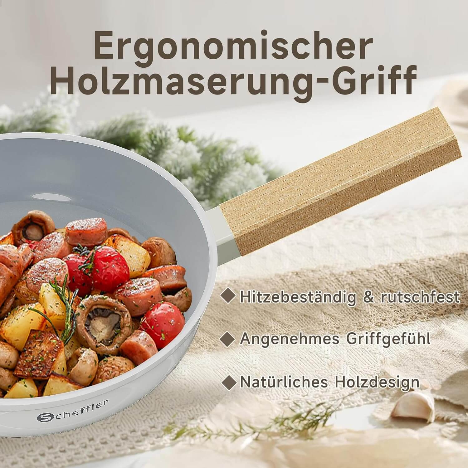 Scheffler 3-teiliges Bratpfannen-Set (20/24/28 cm) – Antihaft-Keramikbeschichtung, Induktionsgeeignet & universell für alle Herdarten - Image 6