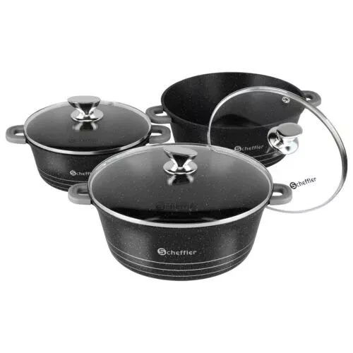 Scheffler Topfset mit Glasdeckel Kochtopf Set Induktions Töpfe Set, 2.2L/24cm,4L/28cm,6L,Töpfe Set, mit Antihaftbeschichtung - Image 10