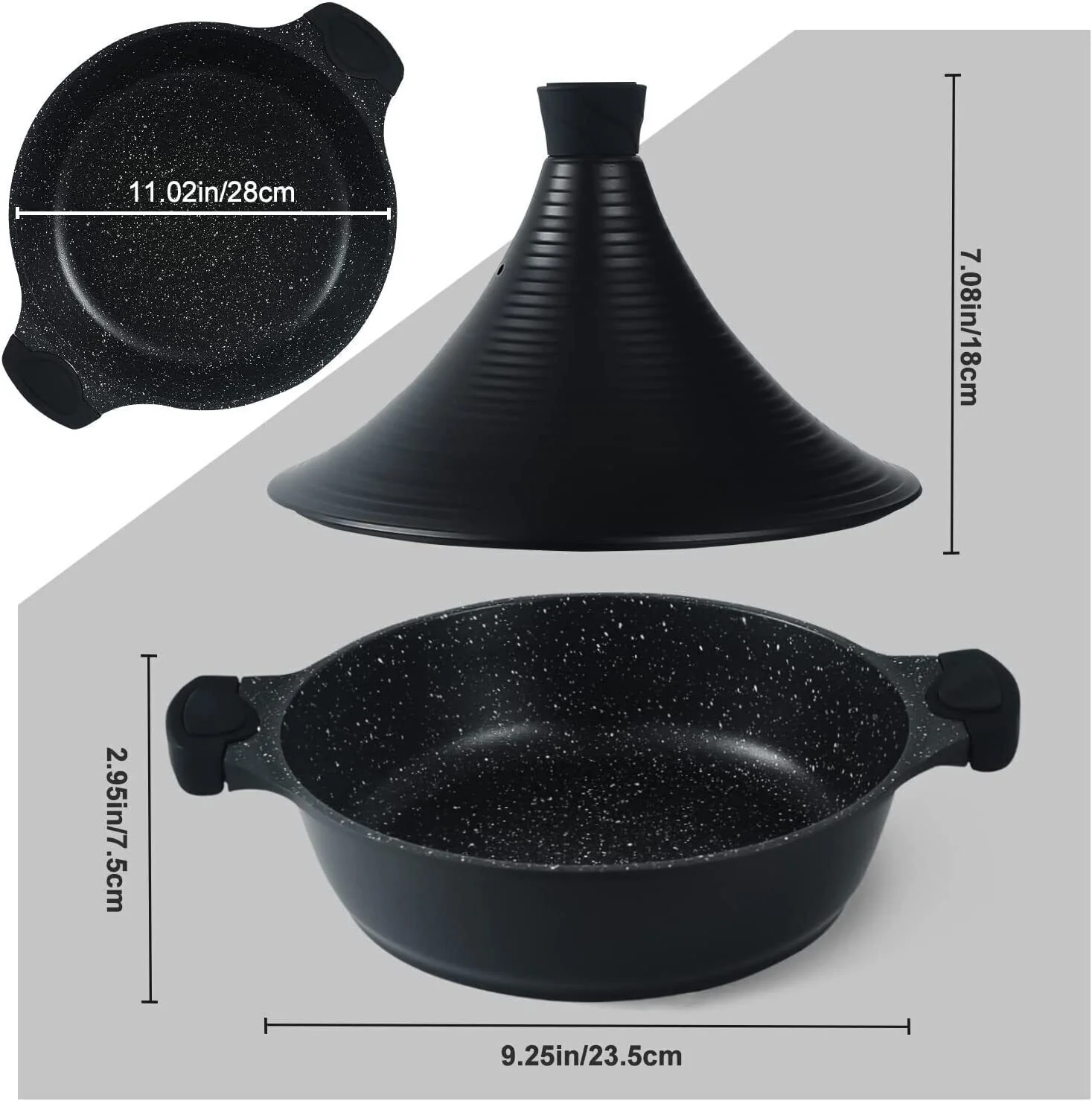 Scheffler Tajine-Topf – Marokkanische Tajine 28 cm Antihaftbeschichtung aus Aluminium mit konischer Form - Image 5