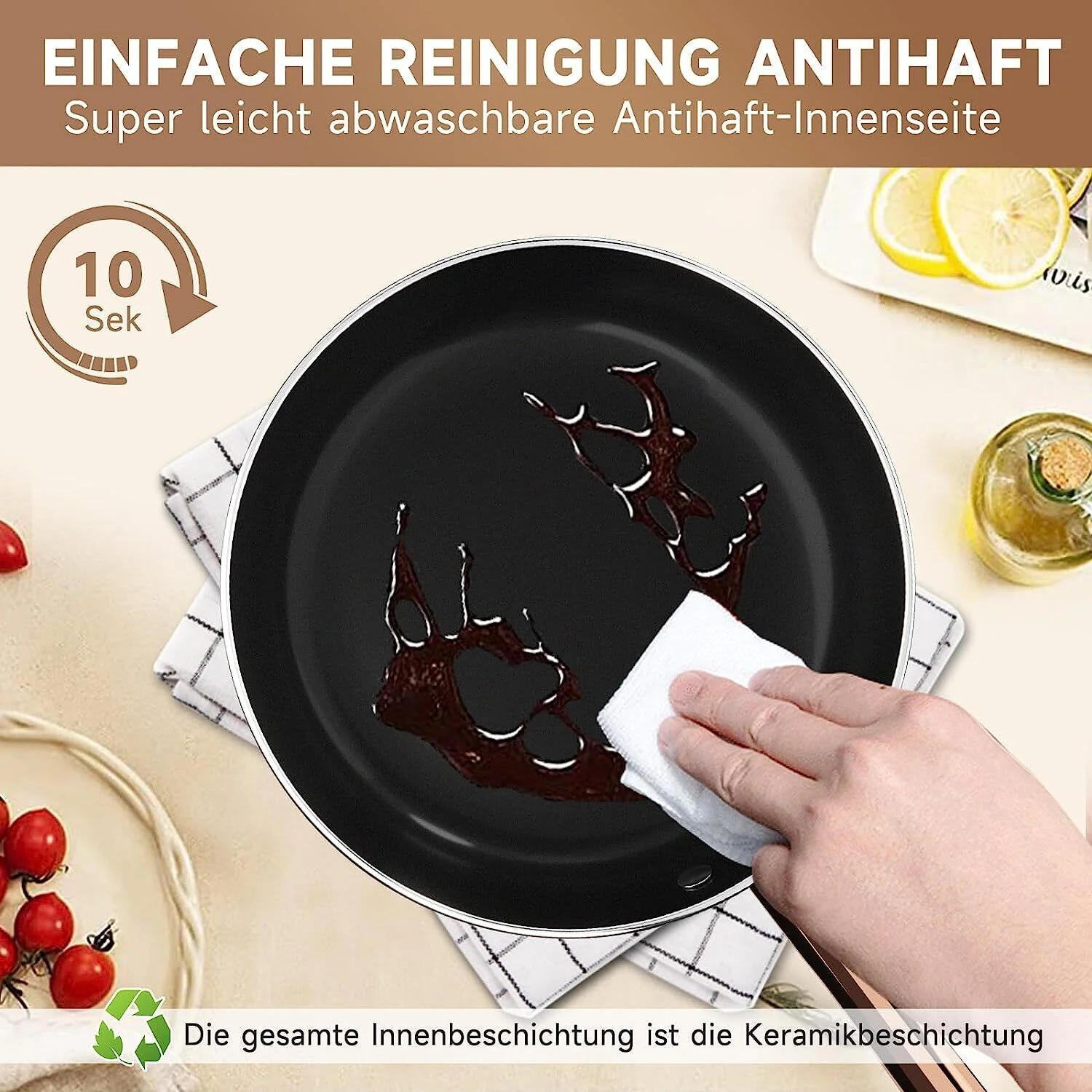 HOMELUX 10tlg Induktions-Töpfe Set: Aluminiumguss Kochtopfset mit Keramik-Antihaftbeschichtung Für Induktion und alle Herdarten geeignet - Image 6