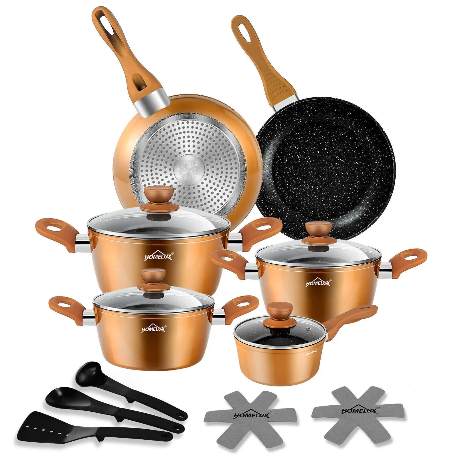 15tlg Topfset Induktions Töpfe Set Antihaft-beschichtete Aluminium KochtopfSet Homelux Töpfe Set - Image 13