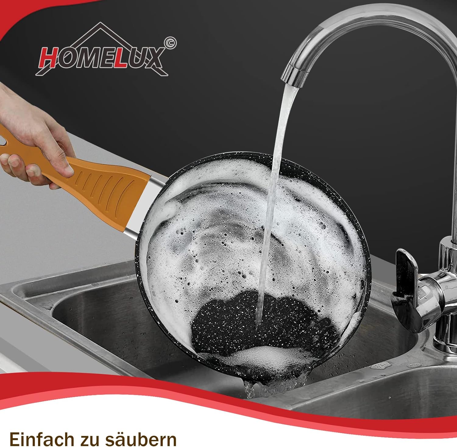 10tlg Induktions-Töpfe Set Homelux KoHerdartenchtopfset aus Aluminiumguss mit Antihaftbeschichtung, inkl. Deckel. PFOA frei, für alle - Image 5