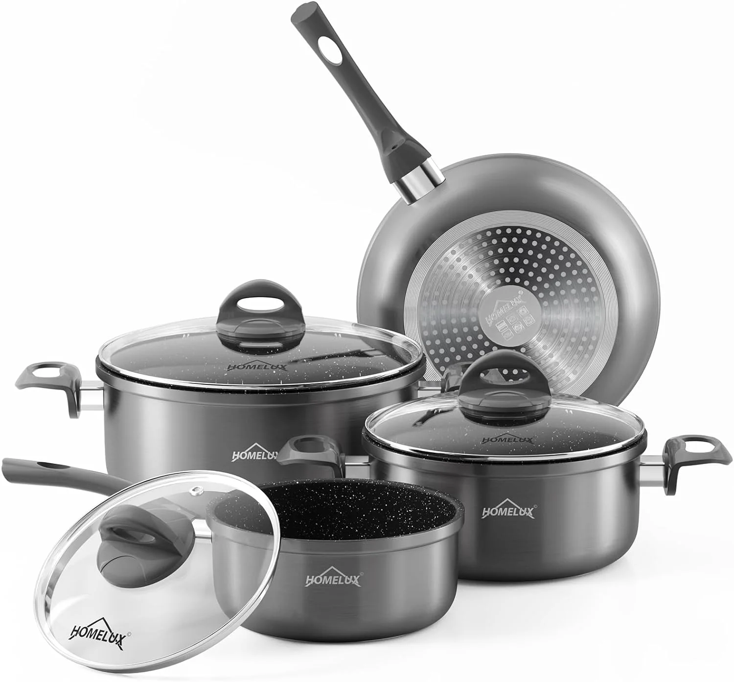 Topfset, HOMELUX Topfset Induktion 7 teilig, Induktions Töpfe Set,  Kochtopf-Set, Induktionsgeeignet - Image 9