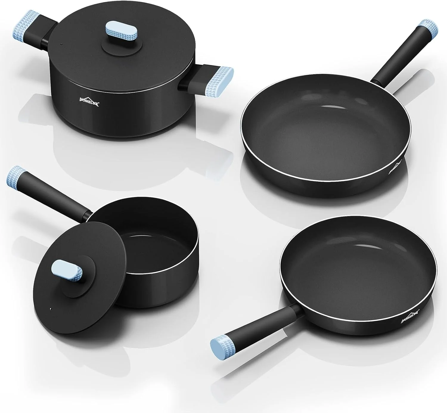 Topfset Homelux Topfset induktion Kochtopf Set 6-teilig Pfannenset mit Deckel Antihaftbeschichtung, für Induktion Kochtopf set Schwarz - Image 2