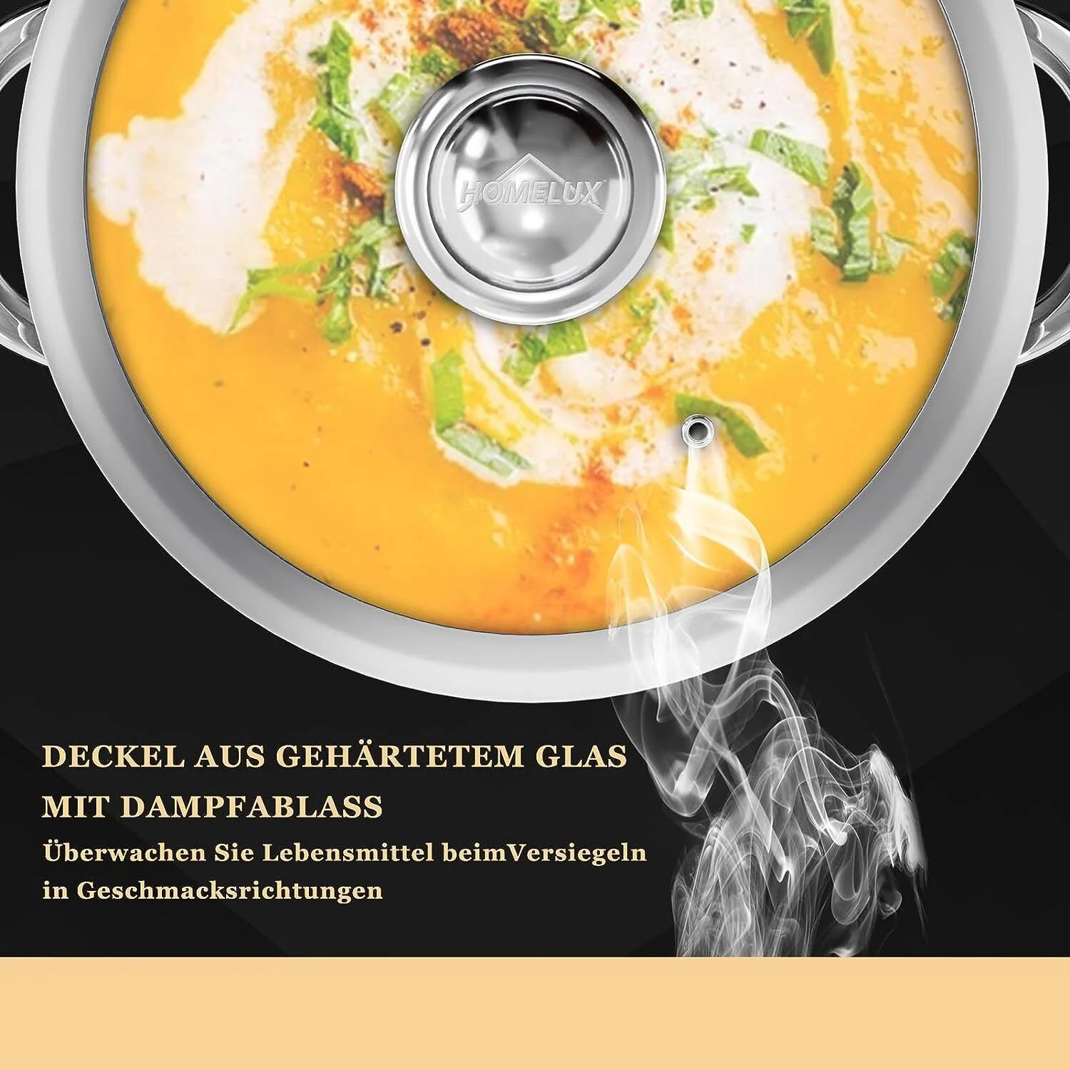 Topfset induktion Edelstahl Kochtopf 10-teilig mit Glasdeckel für alle Herdarten - Image 8