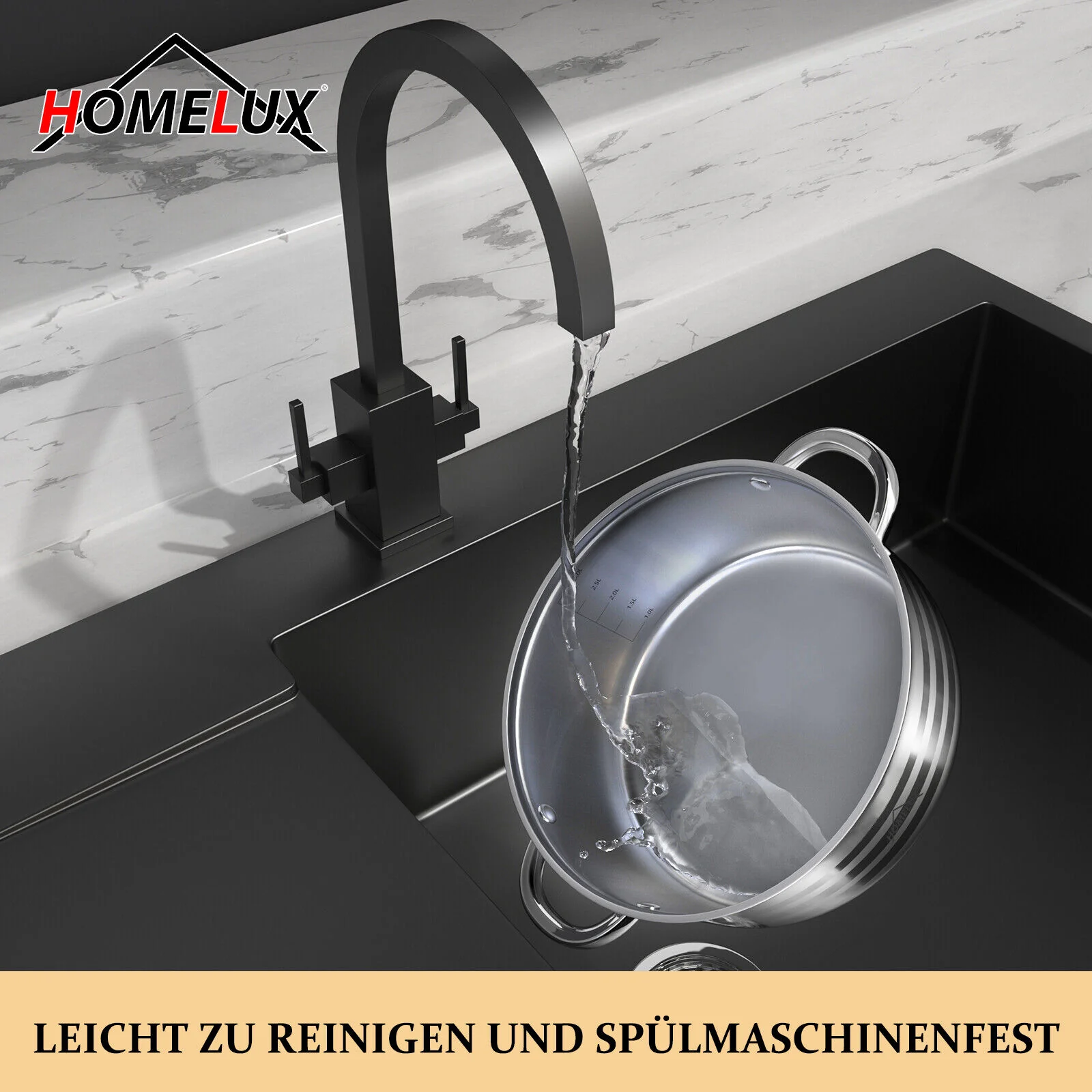 8-teilig Kochtopfset Induktion Homelux Glasdeckel Spülmaschinenfest Kompatibel mit allen Herdarten Langlebige Konstruktion klassisches Design - Image 5
