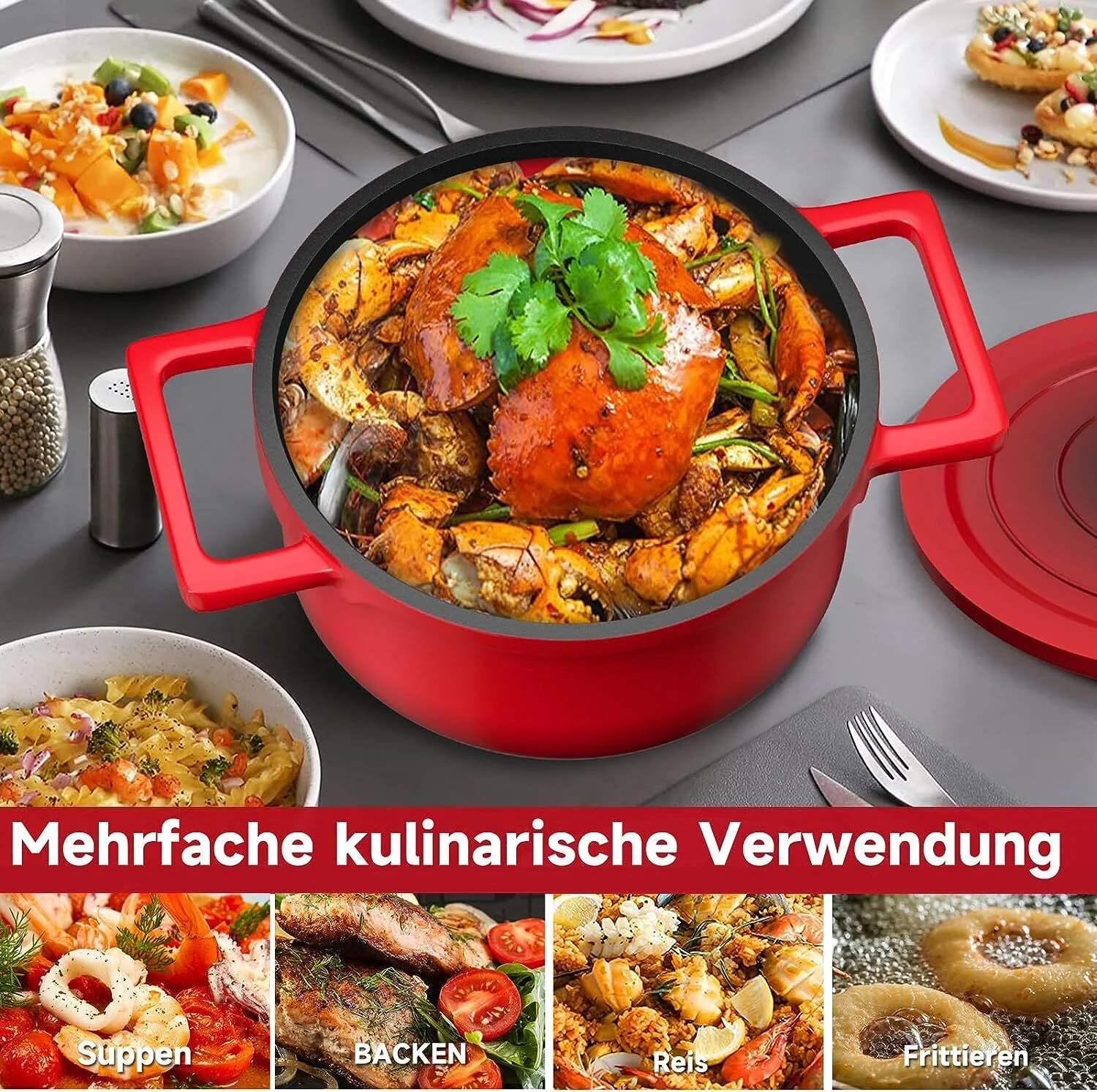 Topfset Induktions 20&24&28cm Kochtopf, Antihaftbeschichtung, für alle Herdarten - Image 4
