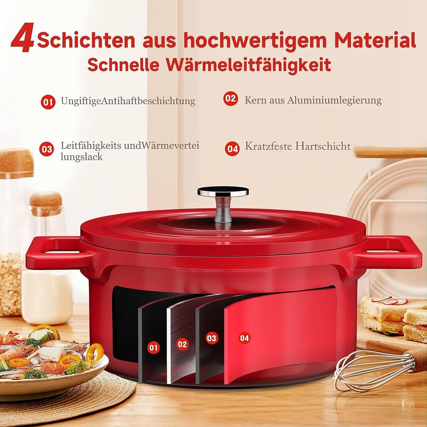 Topfset Induktions 20&24&28cm Kochtopf, Antihaftbeschichtung, für alle Herdarten - Image 6
