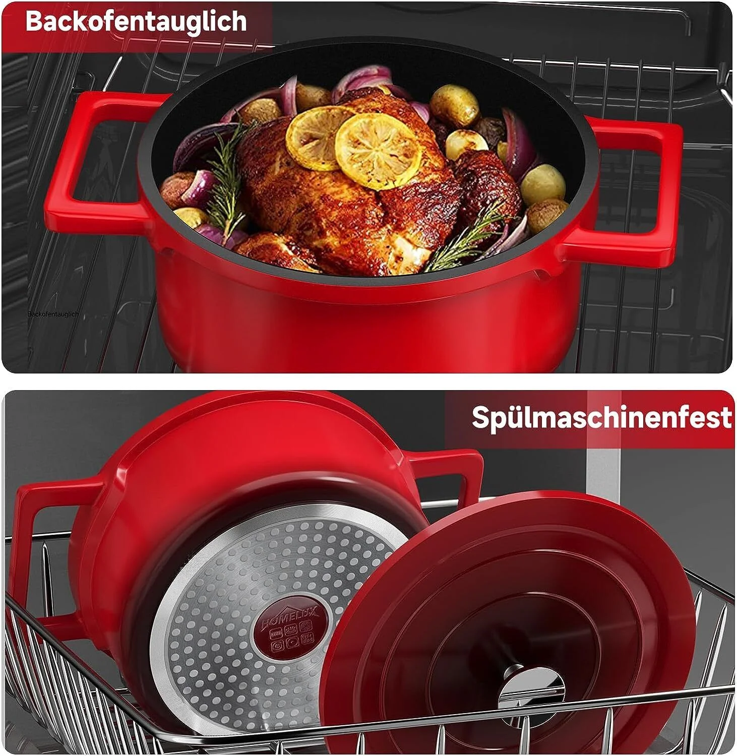 Topfset Induktions 20&24&28cm Kochtopf, Antihaftbeschichtung, für alle Herdarten - Image 7