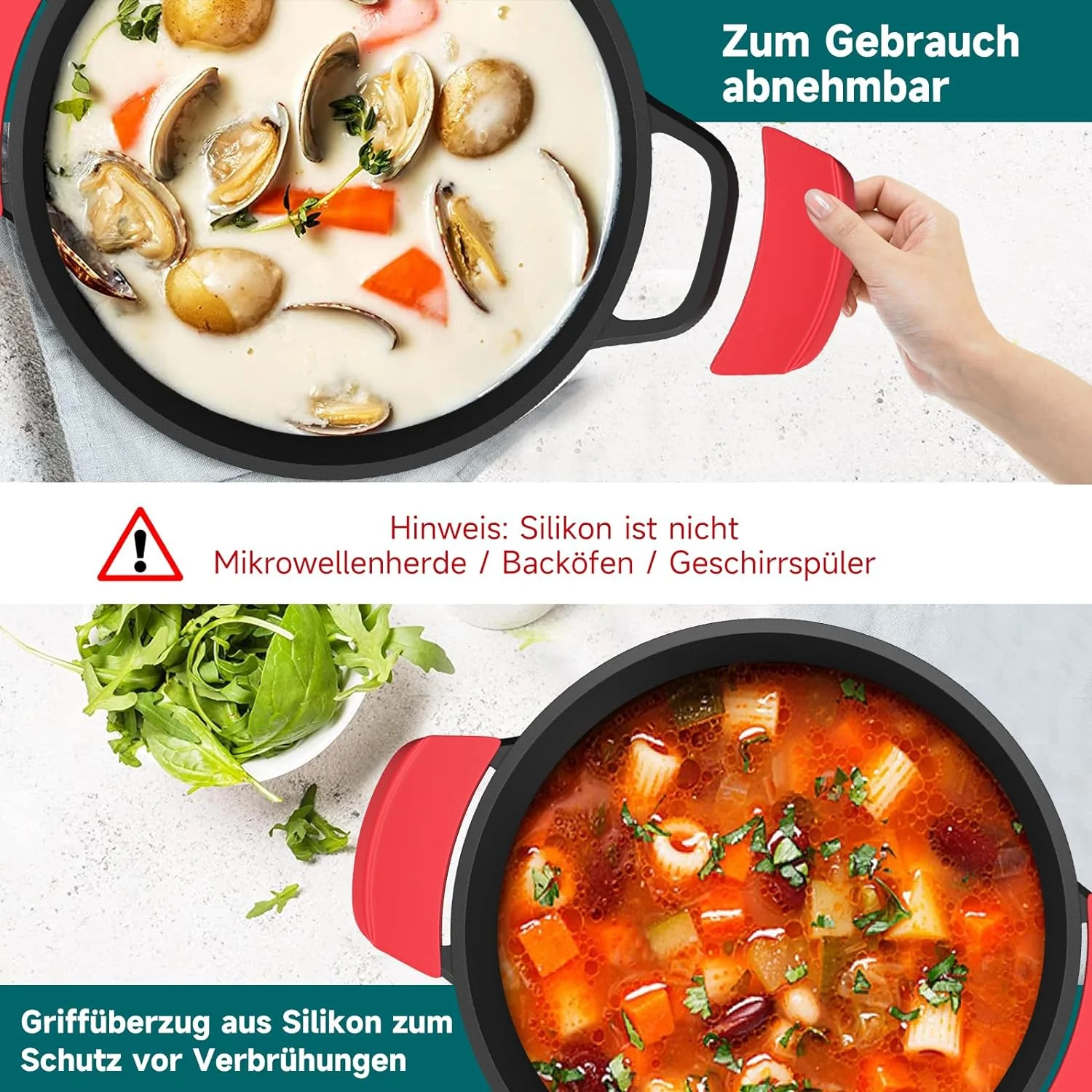 Homelux Induktions-Topfset: Kochtöpfe mit Glasdeckel, Antihaftbeschichtung, spülmaschinengeeignet (4L+4L+6L) - Töpfe für Induktion - Image 6