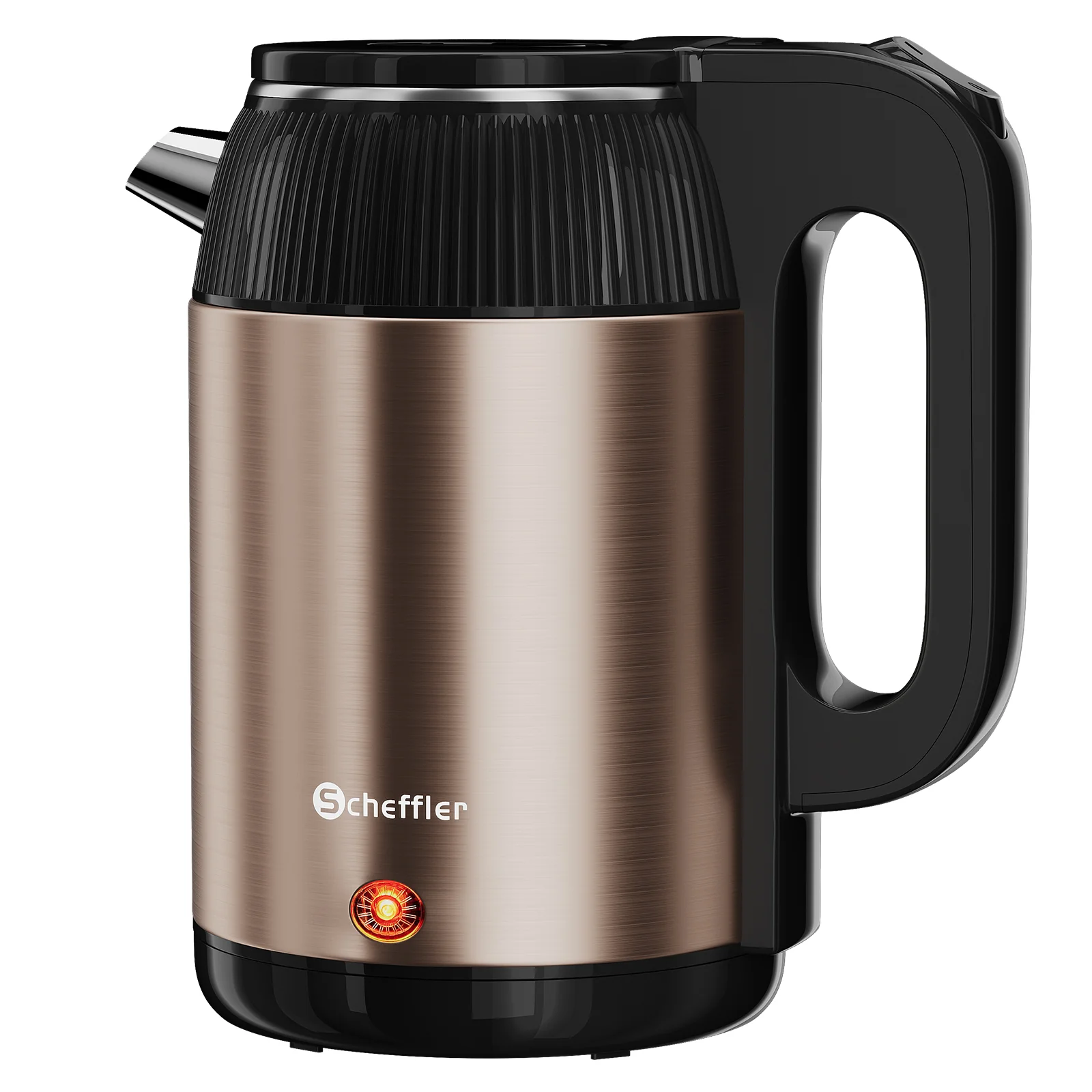 Wasserkocher 2,2L Kabellos 1500W BPA-frei, Schnellkochend, Retro Design Blau/Roségold - Image 9
