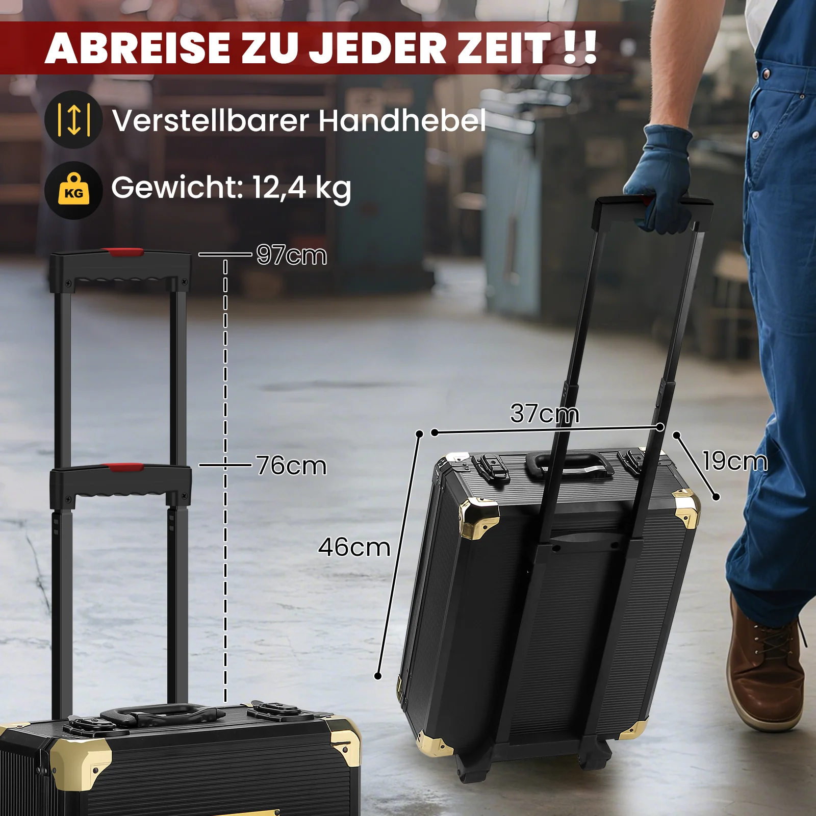 Werkzeugkoffer 599-tlg, Aluminiumkoffer, vielseitiges Werkzeugset für Werkstatt & Haushalt - Image 7