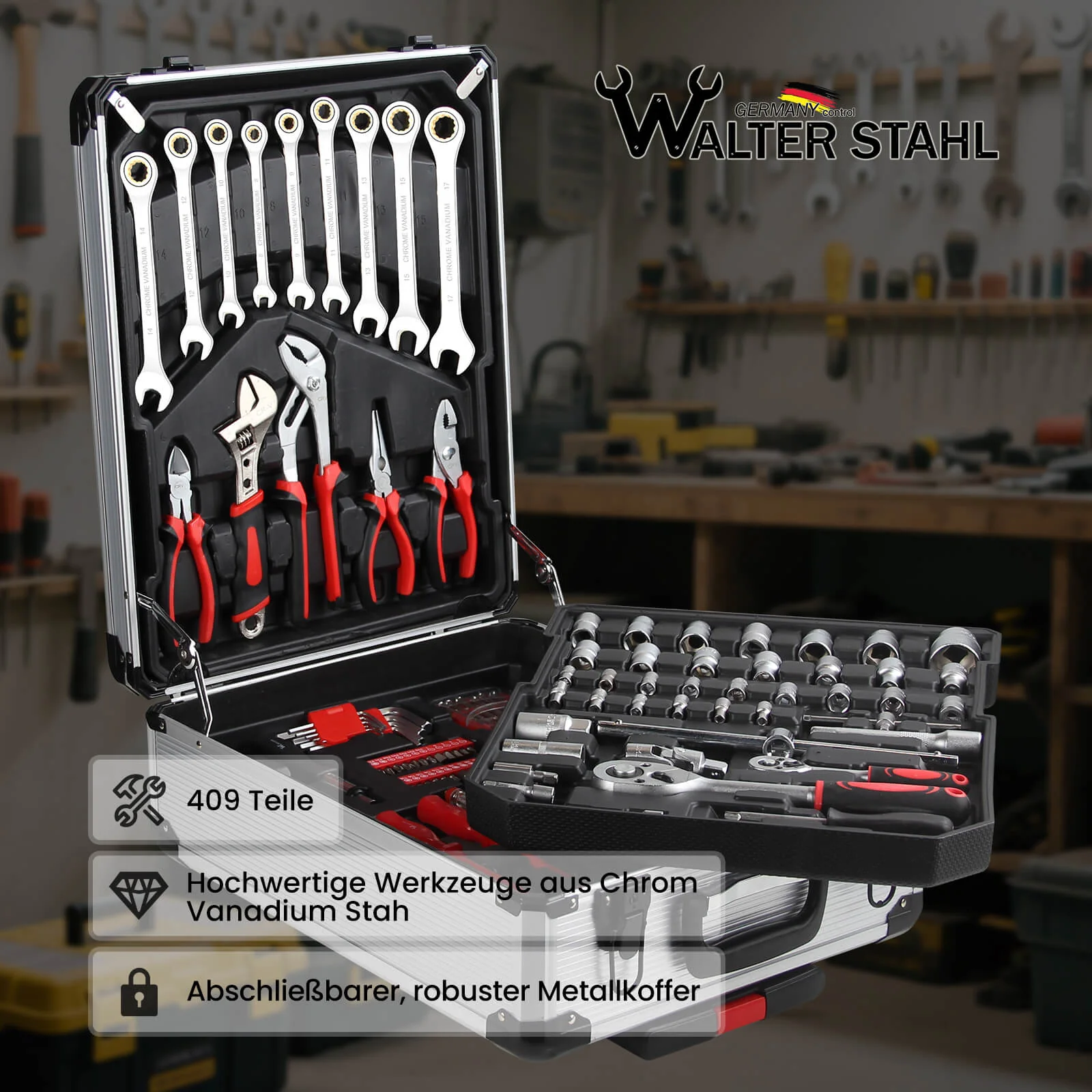 409-Teiliges Universal Werkzeugset mit Aluminiumkoffer - Image 3